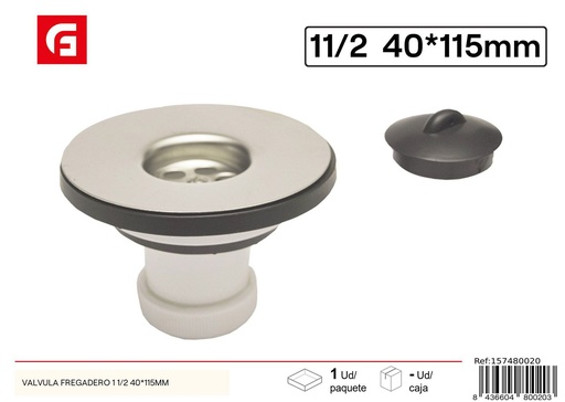 [157480020] Válvula de fregadero 1 1/2 40x115 mm - Accesorios de plomería