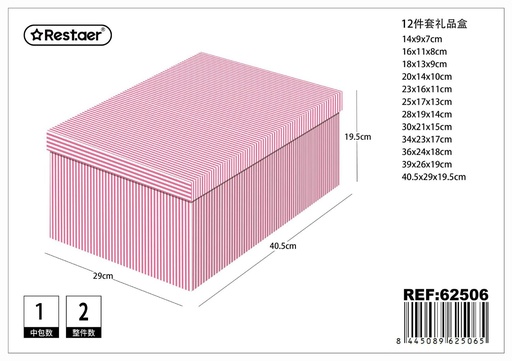 [62506] Caja 12 piezas 40.5x29x19.5 cm - Artículos de regalo