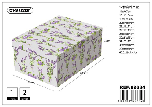 [62684] Caja 12 piezas 40.5x29x19.5 cm - Artículos de regalo