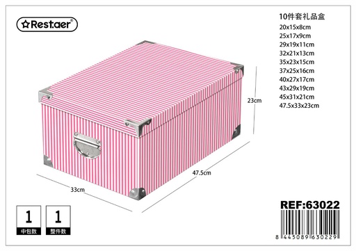 [63022] Caja de regalo 10 piezas con cierre de hierro 47.5x33x23 cm - Artículos para regalo y almacenamiento (réplica)