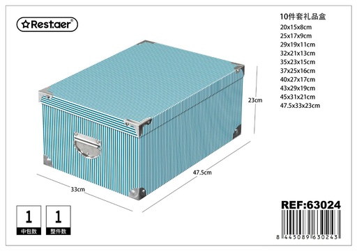 [63024] Caja de regalo 10 piezas con cierre de hierro 47.5x33x23 cm - Artículos para regalo y almacenamiento (réplica)