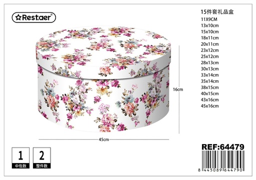 [64479] Caja redonda de regalo 15pcs 45x16cm para regalos y almacenamiento