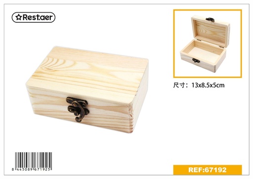 [67192] Caja de madera rectangular de pino 13*8.5*5cm - Cajas de madera
