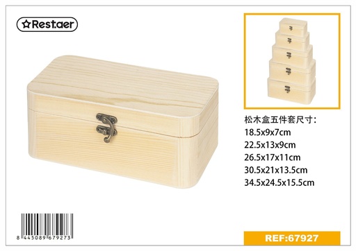 [67927] Caja de madera 5pcs para almacenamiento y organización