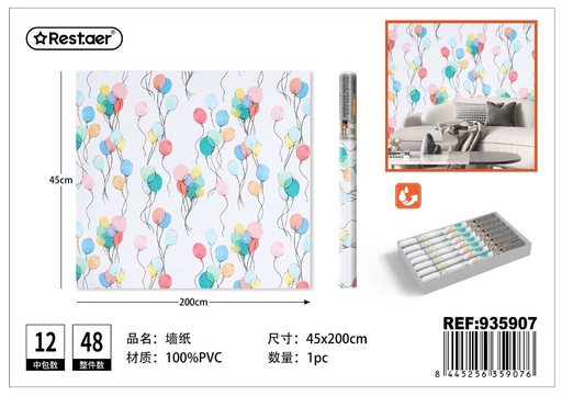 [935907] Rollo adhesivo de papel tapiz 45CM*2M estampado - Decoración mural