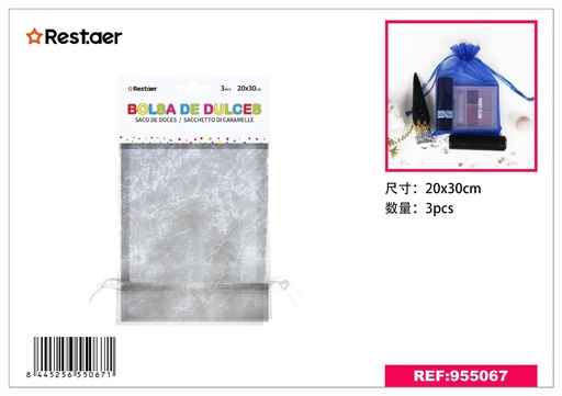 [955067] Bolsita multiusos plateada 20x30cm - Artículos de regalo
