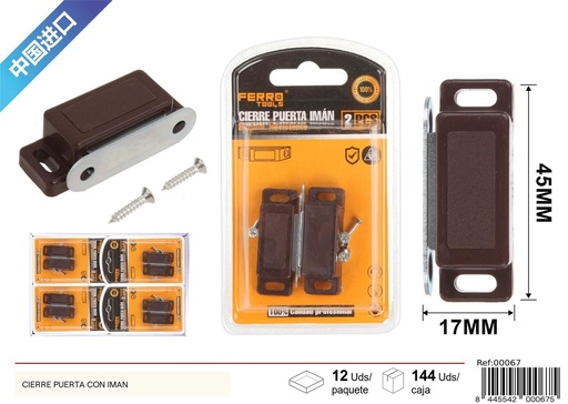 [00067] Cierre de puerta magnético pequeño 45 mm - Accesorios de ferretería
