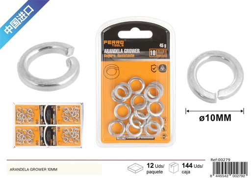 [00279] Arandela Grower 10 mm - Herrajes y accesorios