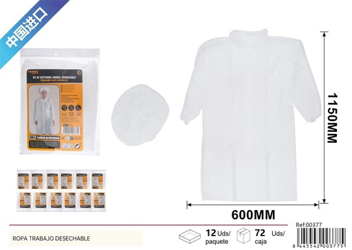 [00377] Ropa de trabajo desechable - Artículos de pintura