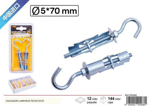 [00468] Colgador tipo lámpara C pesado 5x70mm - Accesorios de ferretería