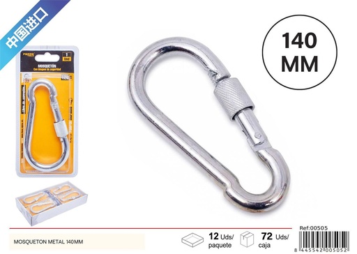 [00505] Mosquetón de hierro con cierre 140 mm - Accesorios de ferretería