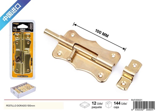 [00601] PESTILLO DORADO 100 mm - Ferretería y accesorios