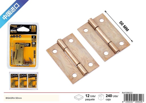 [00622] Bisagra dorada 50 mm - Accesorios de ferretería
