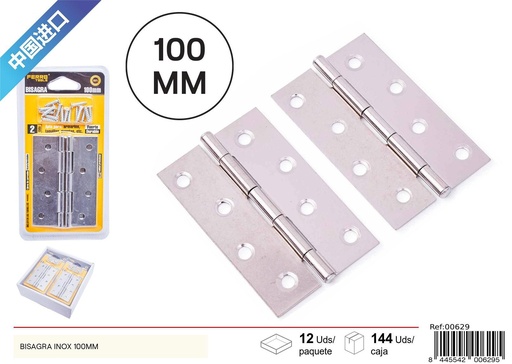 [00629] Bisagra de acero inoxidable 100mm - Accesorio de ferretería