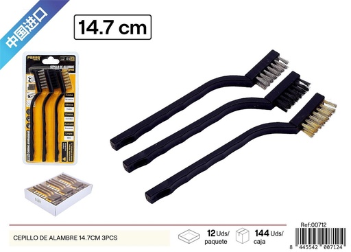 [00712] Set de cepillo de alambre 3 pcs 14.7 cm - Herramientas de ferretería