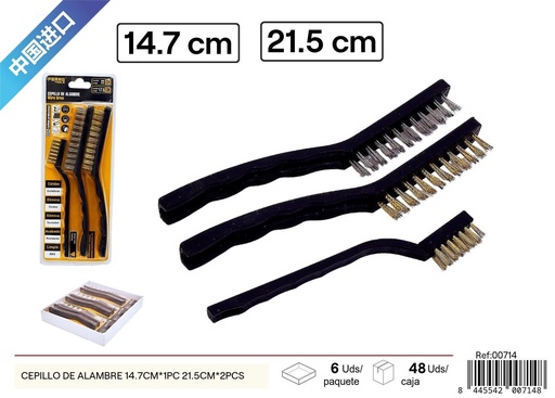 [00714] Cepillo de alambre de 3 pcs (dos grandes y uno pequeño) - Herramientas de limpieza