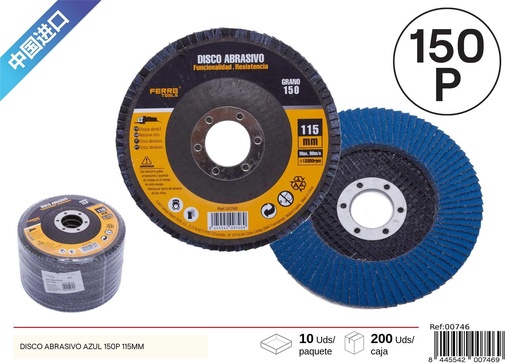 [00746] Discos abrasivos azules 150P 115 mm - Herramientas