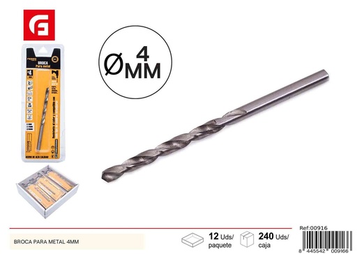 [00916] Broca para metal 4mm
