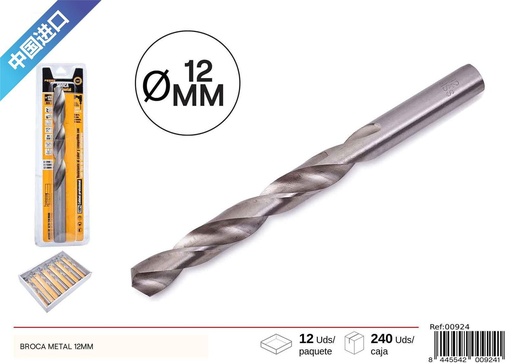 [00924] Broca metálica para taladro de 12mm - Herramientas de bricolaje