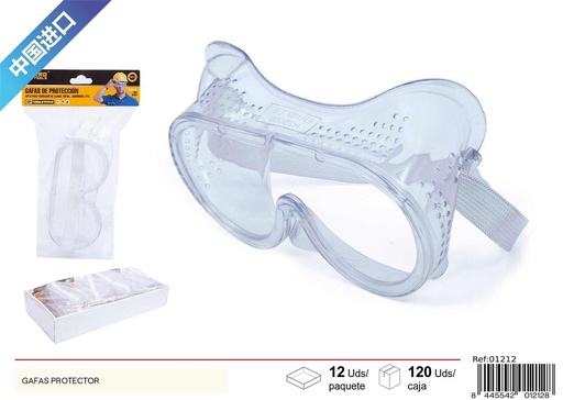 [01212] Gafas de protección transparentes con certificación CE para seguridad laboral