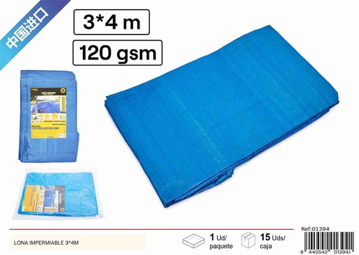 [01394] Lona impermeable 120gsm 3*4 m - Pintura y ferretería