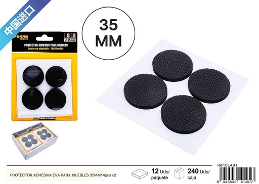 [01491] Protección adhesiva EVA para muebles (35 mm - 4 pcs x2) - Artículos de ferretería