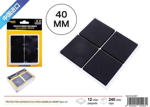 [01497] Protector adhesivo de EVA cuadrado para muebles 40MM - 4 pcs x2, material para muebles