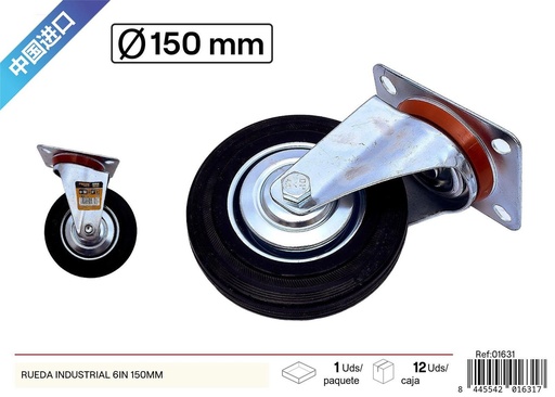 [01631] Rueda industrial 6pulg. 150mm - Accesorios de ferretería