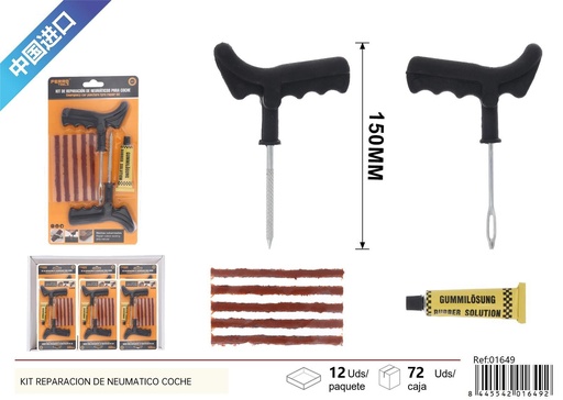[01649] Kit reparación de neumáticos coche - Accesorios de automóviles