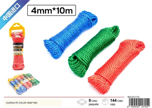 [01715] Cuerda PE colorida 4MM*10M - Accesorios de ferretería