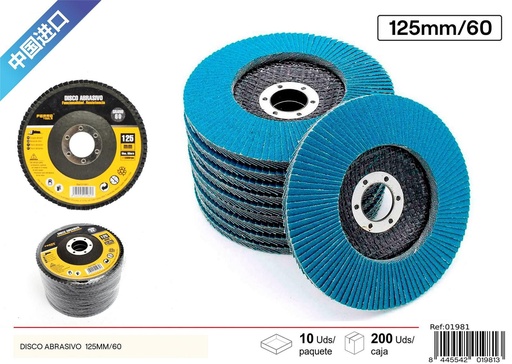 [01981] Disco abrasivo azul 125 mm/60 - Herramientas de ferretería