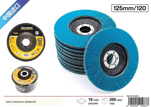 [01983] Disco abrasivo azul 125 mm/120 - Herramientas de ferretería