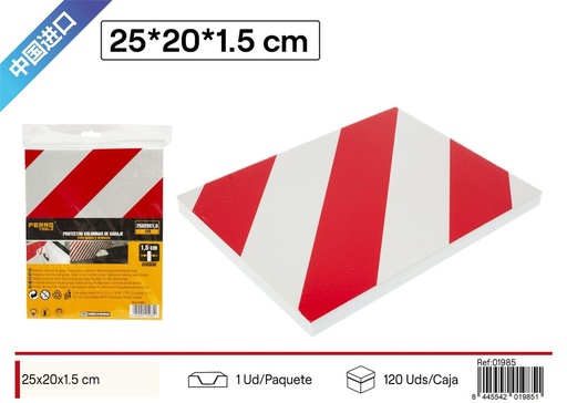 [01985] Protector de parking de espuma rojo y blanco 25x20x1.5cm para coche