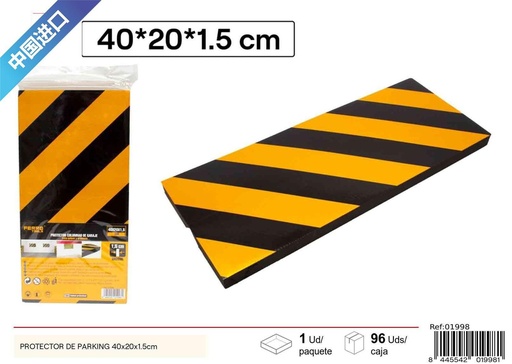 [01998] Protector de parking amarillo y negro 40x20x1.5cm para seguridad