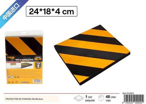 [02002] Protector de parking amarillo y negro 24x18x4cm para automóviles