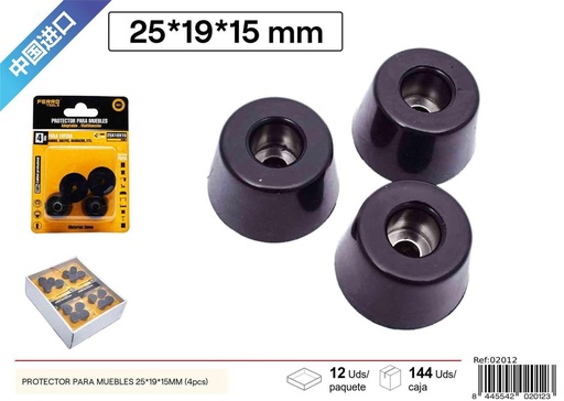 [02012] Protector para muebles 25*19*15mm (4pcs) - Herramientas de ferretería