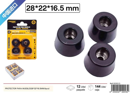 [02013] Protector para muebles 28*22*16.5 mm (4 pcs) - Accesorios de ferretería