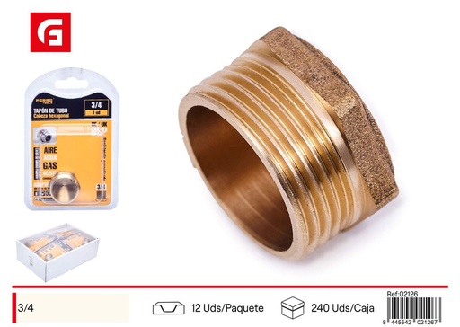 [02126] Tapon de tubo de cobre M3/4 - Accesorios de fontanería