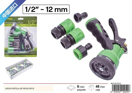[02251] Juego pistola de riego 5pcs - Accesorios de riego y jardín
