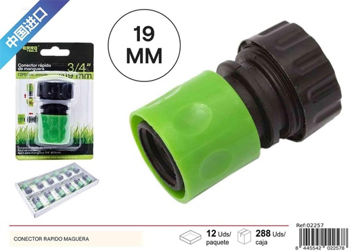 [02257] Conector rápido para manguera ¾ - Accesorios de jardinería