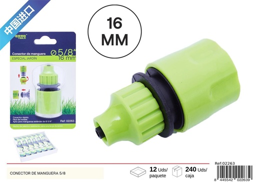 [02263] Conektor de manguera 5/8 - Jardín y accesorios