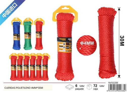 [02288] Cuerdas de polietileno 4mm*30m - Herramientas de ferretería
