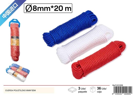 [02289] Cuerda de polietileno 8mm x 20m - Herramientas de ferretería