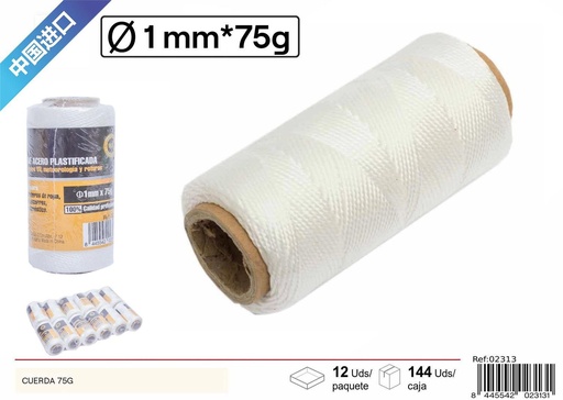 [02313] Cuerda Nylon Blanca 75g - Accesorios de Ferretería