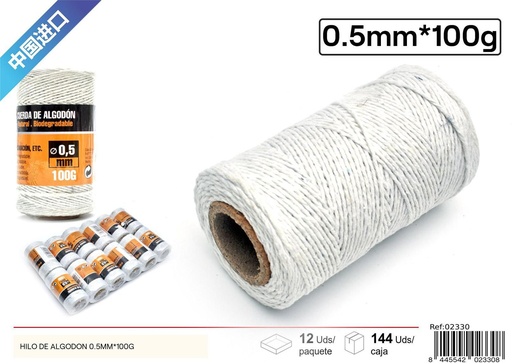 [02330] Hilo de algodón 0.5mm*100g - Accesorios de jardinería