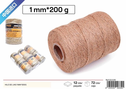 [02339] Hilo de lino 1.0MM*200G - Herriería y costura