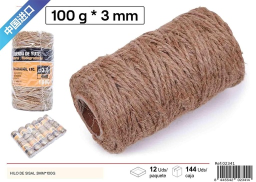 [02341] Hilo de Lino 3mm x 100g - Accesorios de Ferretería