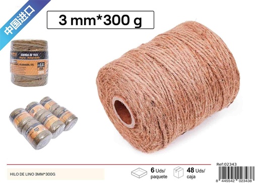 [02343] Hilo de lino 3mm x 300g