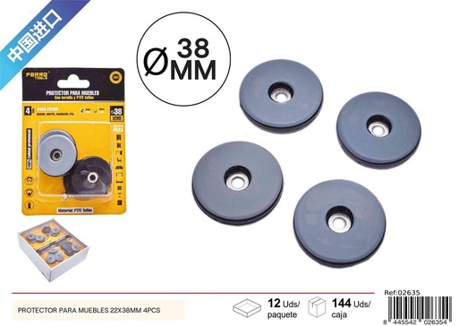 [02635] Protector para muebles 22X38 mm 4 piezas - Accesorios de ferretería