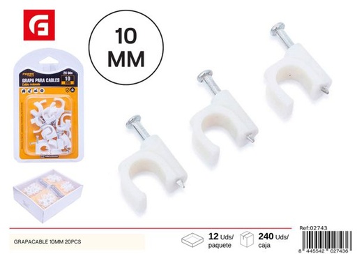 [02743] Grapacable 10mm semicircular 20pcs